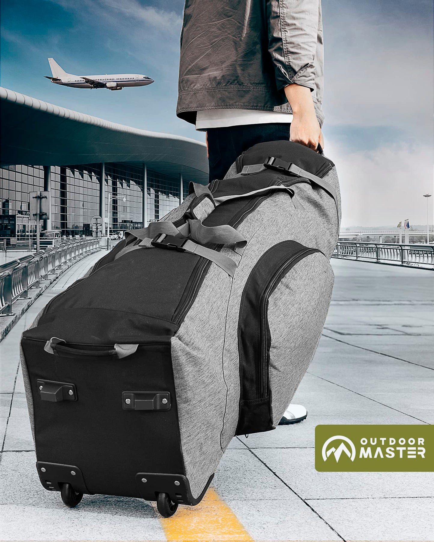 OutdoorMaster Padded Golf Club Travel Bag with Wheels.