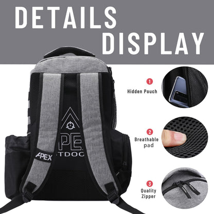 Disc Golf Backpack with 21+ Disc Capacity, Durable & Lightweight with Multiple Storage Pockets.