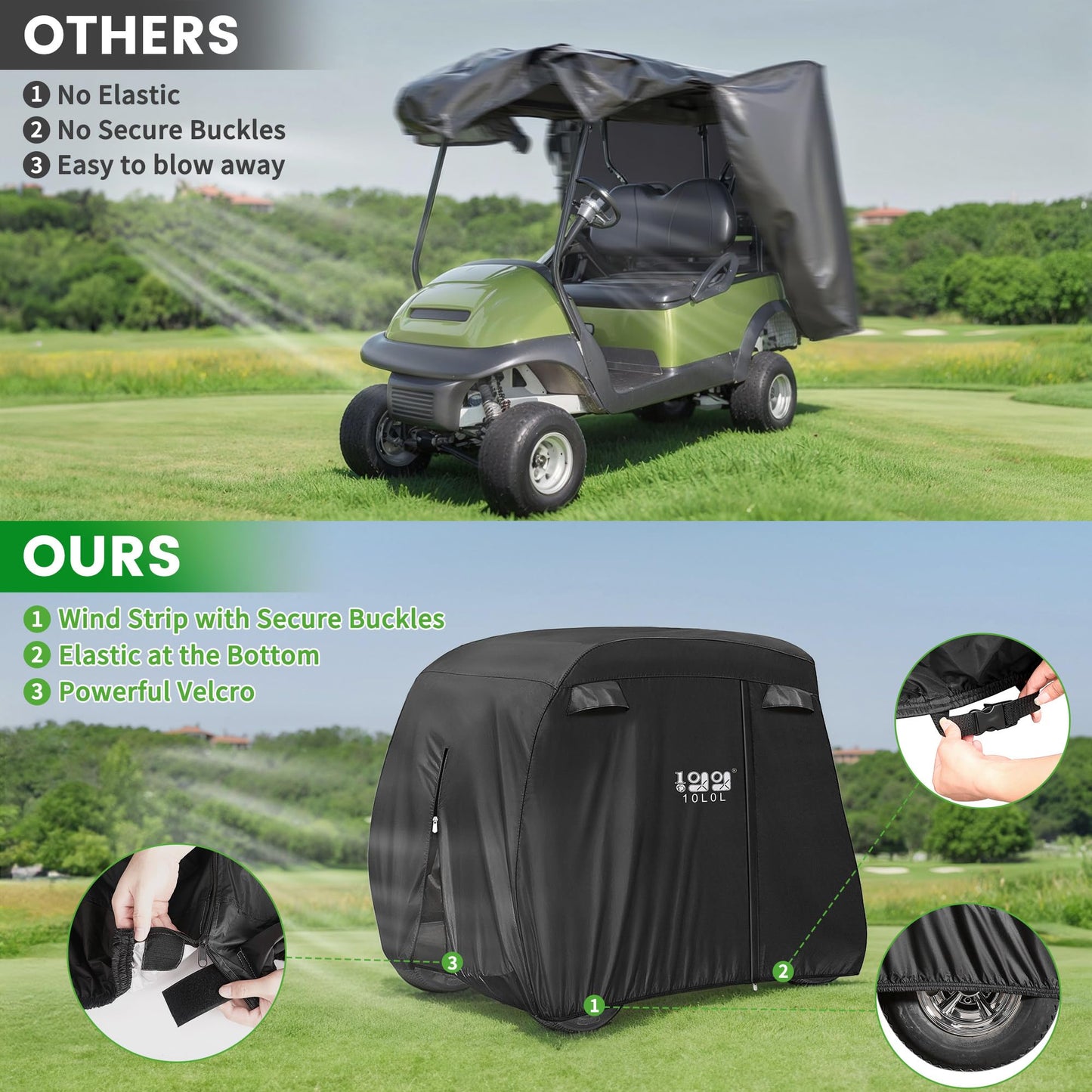 4 Passenger Golf Cart Cover Fits EZGO, Club Car and Yamaha.