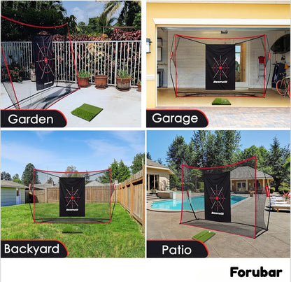 Golf Practice Net, 3x2m Golf Net with Chipping Net, Golf Mat, Silk Target, 8 Golf Tees, 6 Golf Balls and Carry Bag.