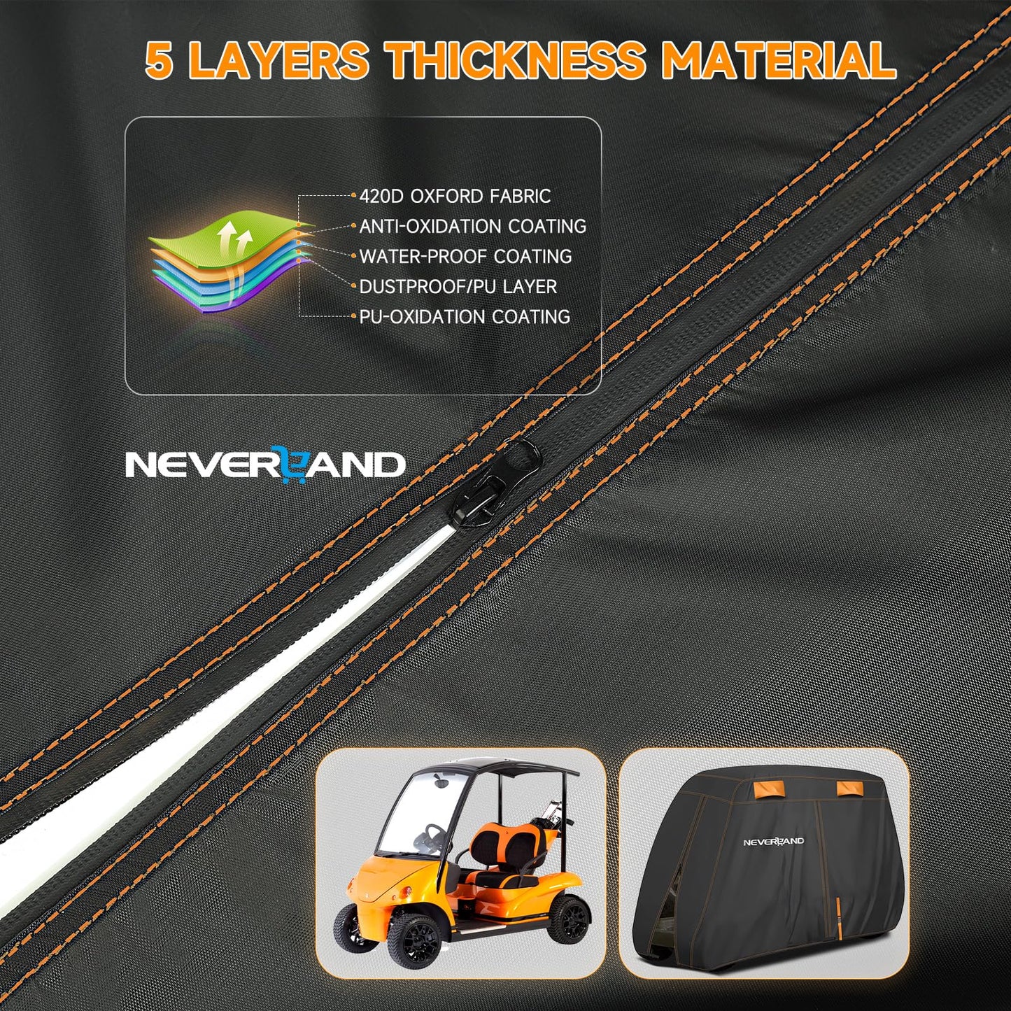 Golf Cart Cover, Fits Ezgo,Yamaha Golf Carts.