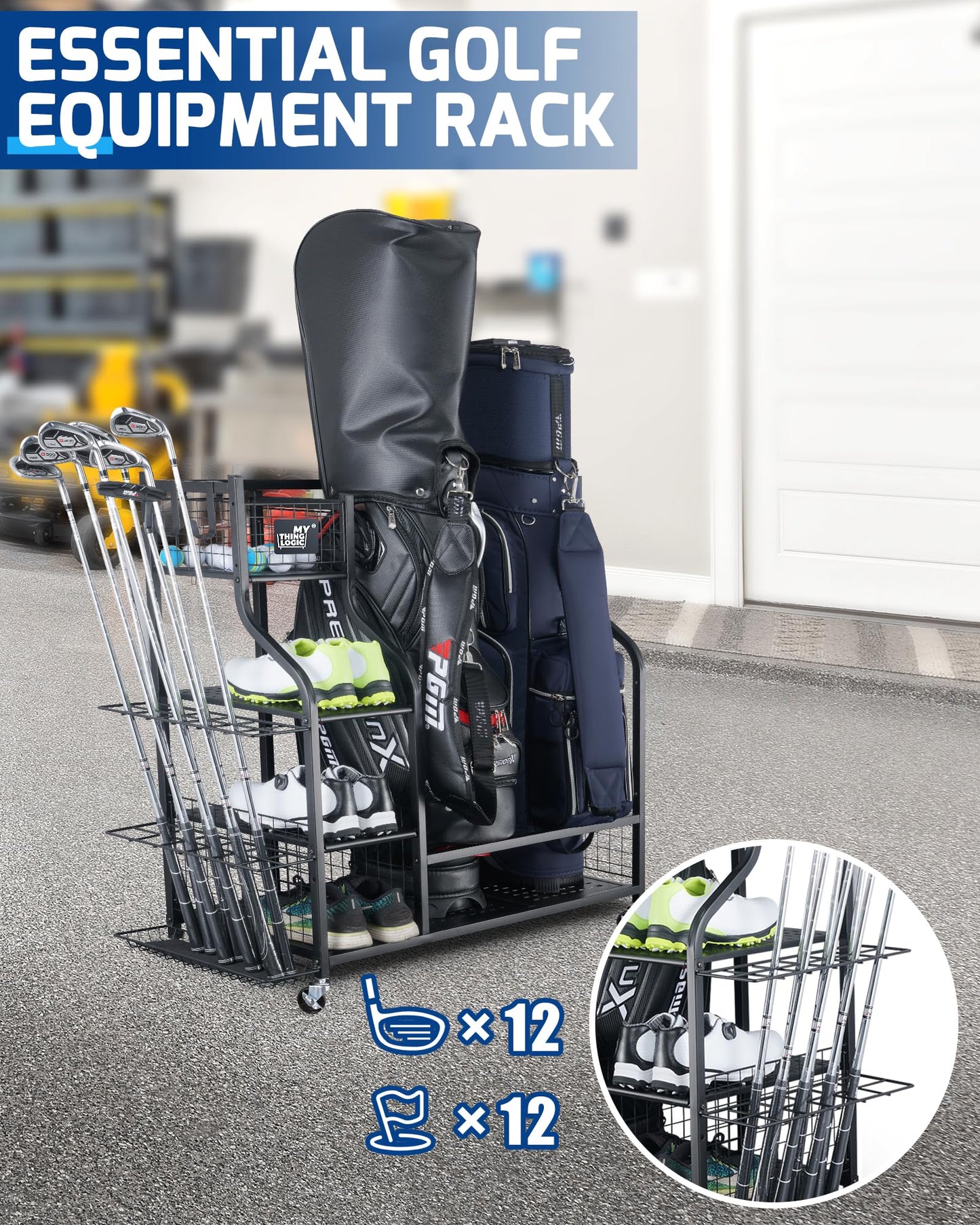 Golf Storage Garage Organizer.