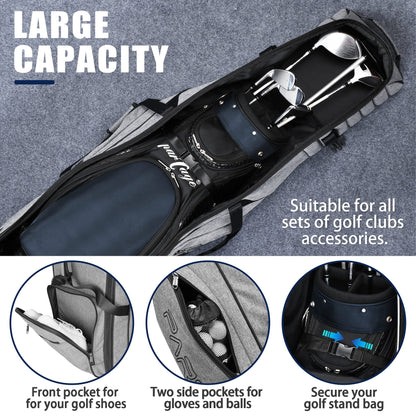Partage Golf Travel Bag with Wheels, Golf Travel Case for Airlines, 900D Heavy Duty Oxford -Black