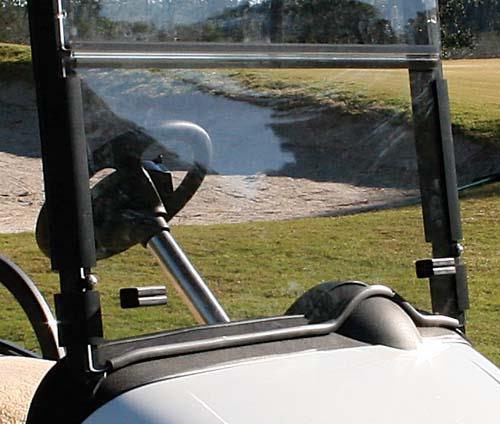 2008-Up EZGO RXV -  Front Folding Windshield with Rubber Trip